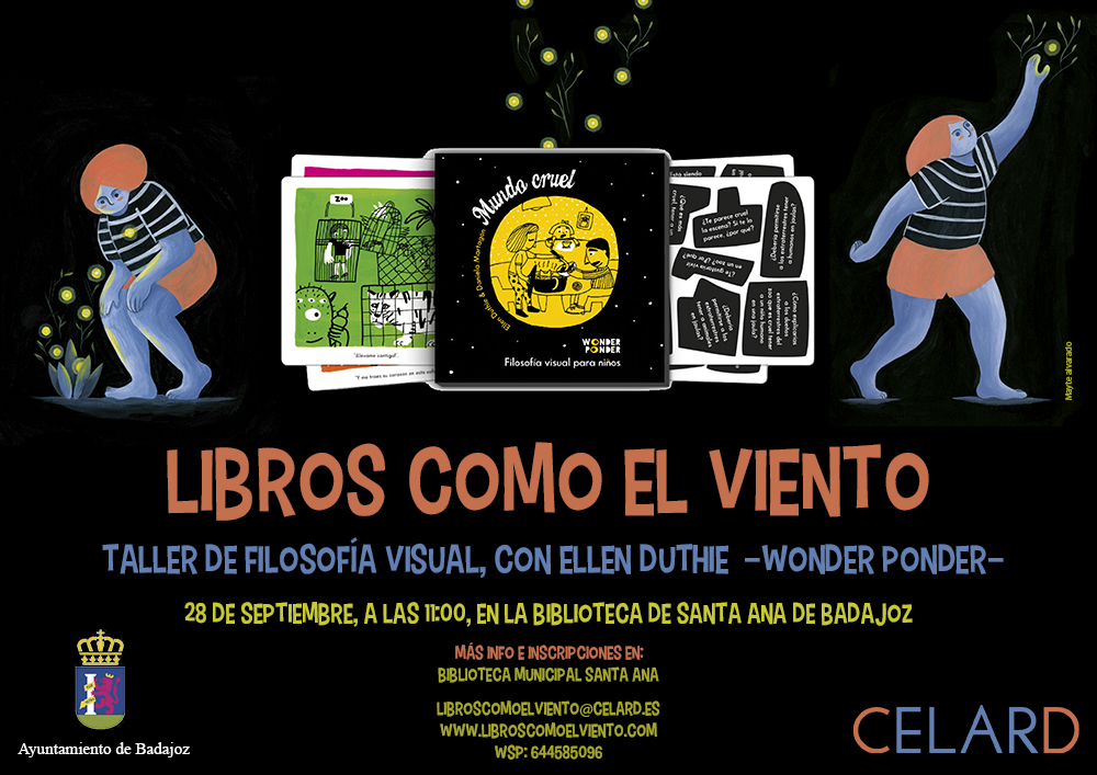 CARTEL LIBROS COMO EL VIENTO - TALLER DE LECTURA INFANTIL - WONDER PONDER